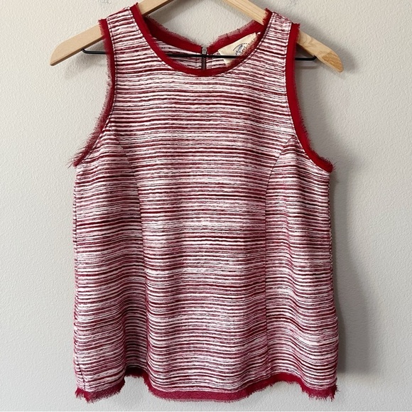 Anthropologie Vanessa Virginia India Tank Top Textured Red Stripe Size Small - Picture 4 of 11
